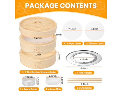 Газовая пищевая силиконовая бамбуковая пароварка