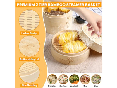 Газовая пищевая силиконовая бамбуковая пароварка