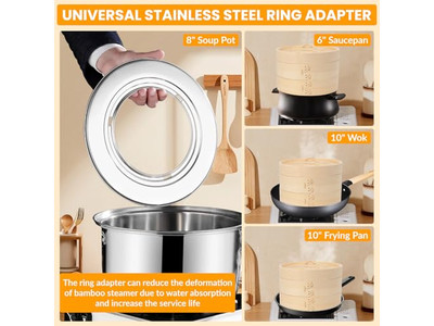 Газовая пищевая силиконовая бамбуковая пароварка