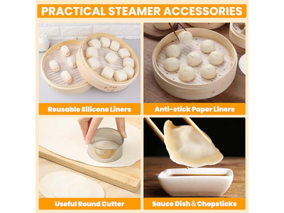 Газовая пищевая силиконовая бамбуковая пароварка