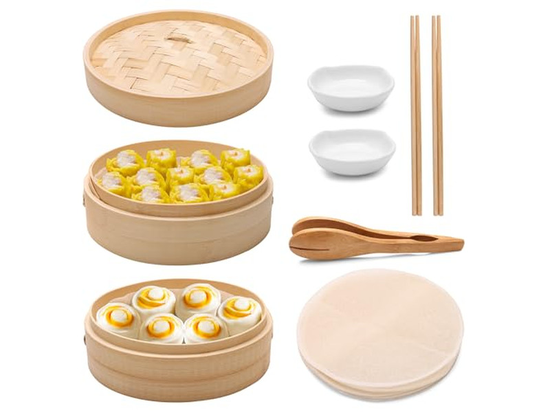 Бамбуковая пароварка для булочек на пару