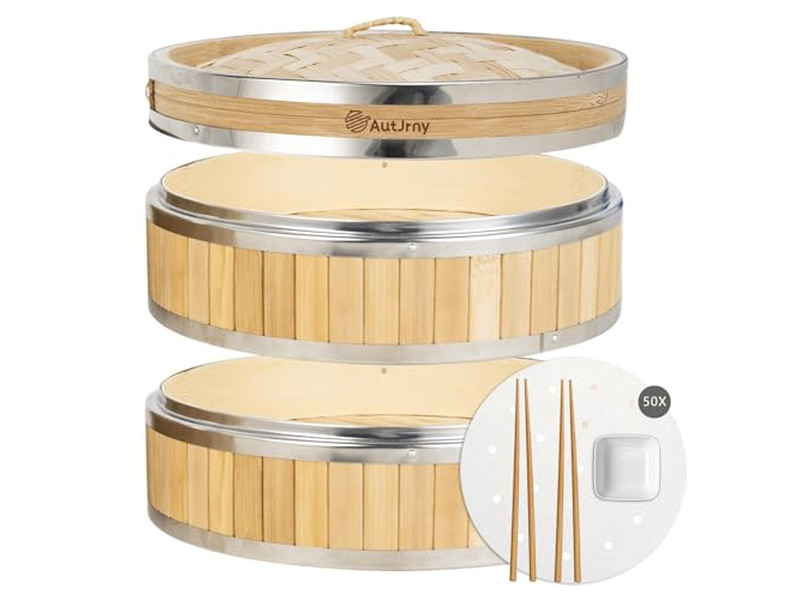 Наборы кастрюль Кухонная утварь Бамбуковая пароварка