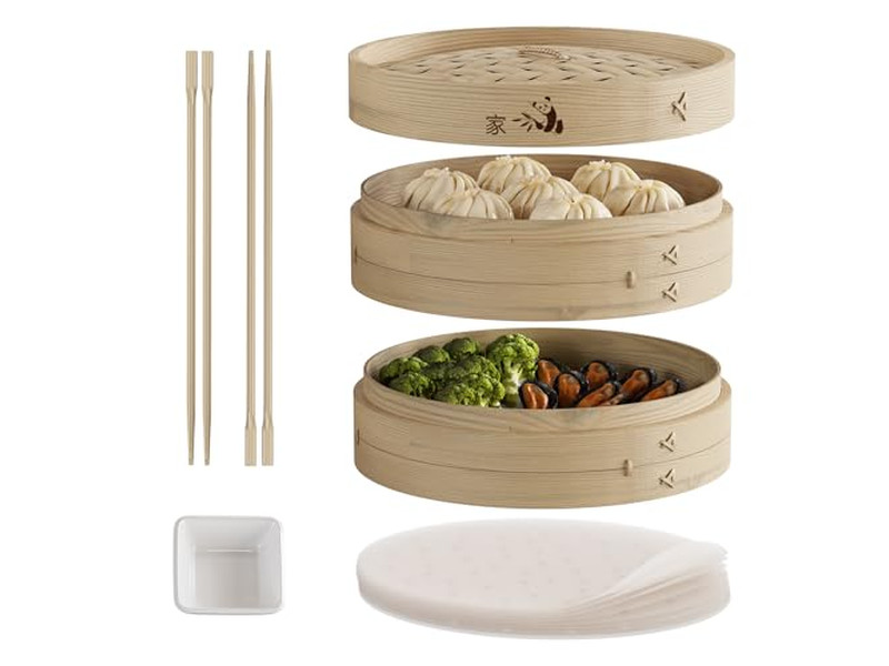 Деревянные пароварки Bamboo Steamer Basket