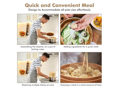 6 булочек Момо на пару Овощи Бамбуковая пароварка