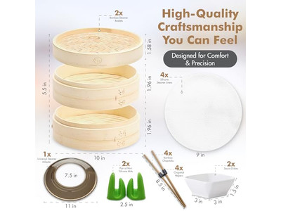 6 булочек Момо на пару Овощи Бамбуковая пароварка