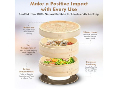 6 булочек Момо на пару Овощи Бамбуковая пароварка