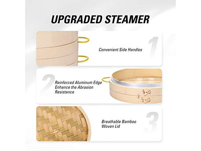 Трехслойная бамбуковая пароварка Bamnboo Kitchen