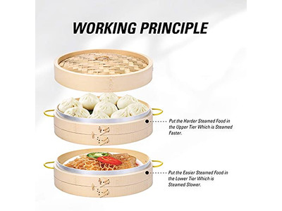 Трехслойная бамбуковая пароварка Bamnboo Kitchen