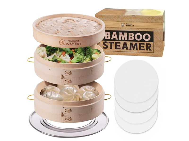 Складная бамбуковая пароварка 10 дюймов