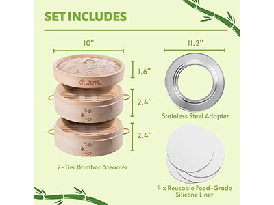 Складная бамбуковая пароварка 10 дюймов