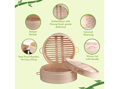 Складная бамбуковая пароварка 10 дюймов