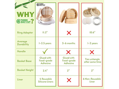 Складная бамбуковая пароварка 10 дюймов