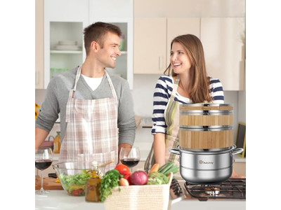 Наборы кастрюль Кухонная утварь Бамбуковая пароварка