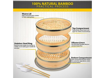 Пароварка бамбуковая для парового контейнера