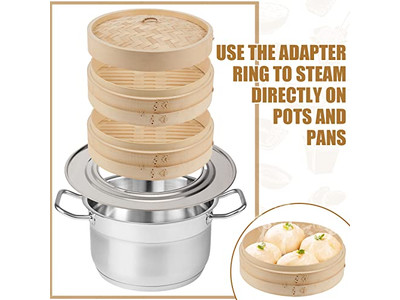 Набор бамбуковых пароварок для кастрюль