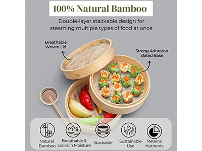 Паровые корзины Бамбуковая пароварка