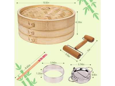 Пароварка для димсамов из бамбука 10 дюймов