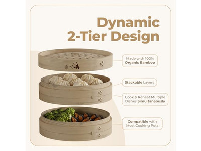 Деревянные пароварки Bamboo Steamer Basket