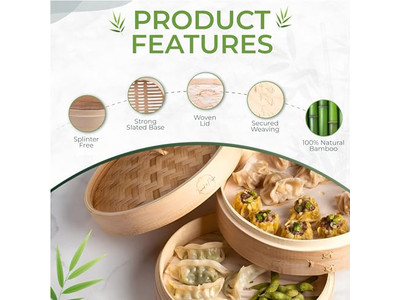С крышкой Глубокая кастрюля Брокколи Бамбуковая пароварка
