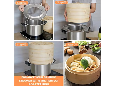 Бамбуковая пароварка для булочек и 8 пельменей