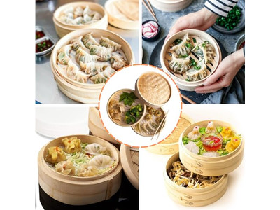 Бамбуковая пароварка для булочек и 8 пельменей